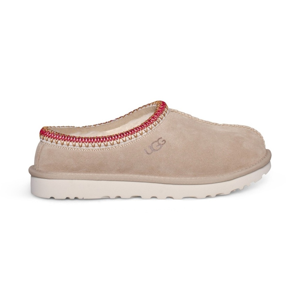 UGG Tasman In Sand cherry sheepskin suede slippers 8